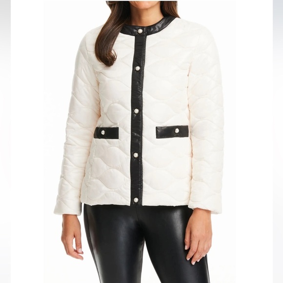 kate spade Jackets & Blazers - Kate Spade | Pearl Snap Quilted Jacket White NEW Size M